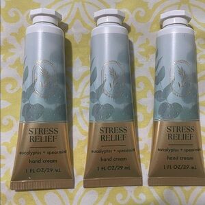 Bath & Body Works 3X Eucalyptus & SpearMint Hand Cream + Anti Bac NIP 1 oz tubes
